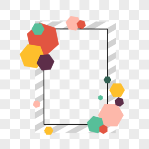 多边形抽象几何孟菲斯边框图片