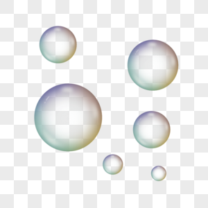 五颜六色的透明泡沫浮动元素图片