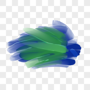 绿色和蓝色叠加质感撞色水彩笔刷图片