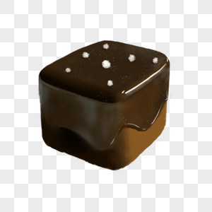巧克力方块蛋糕甜品写实图片