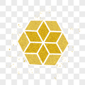 金粉质感六边形几何形状图片