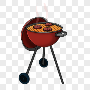 烧烤剪贴画红色碳烤炉图片