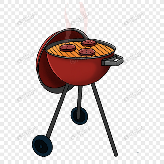 烧烤剪贴画红色碳烤炉图片