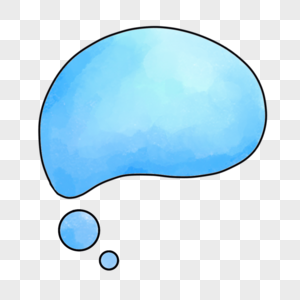 蓝色气球形状水彩气泡对话框图片