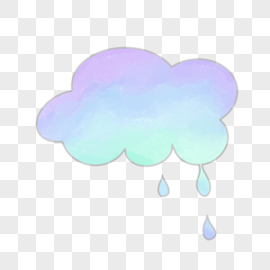 下雨的云彩水彩气泡对话框图片