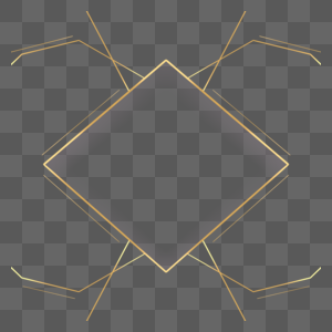 对称四边形抽象几何金色边框图片