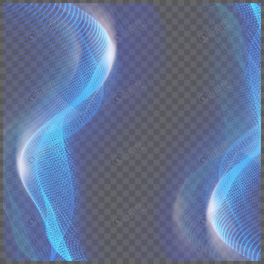 蓝色网格点线抽象科技光效图片