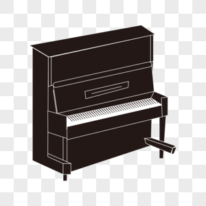 线稿音乐乐器黑色木质钢琴高清图片