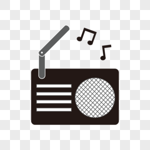 线稿音乐器材可爱卡通收音机图片