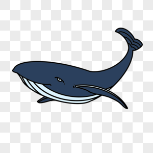 海底海洋生物可爱蓝色鲸鱼图片