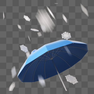3d写实抵抗风雪的雨伞高清图片
