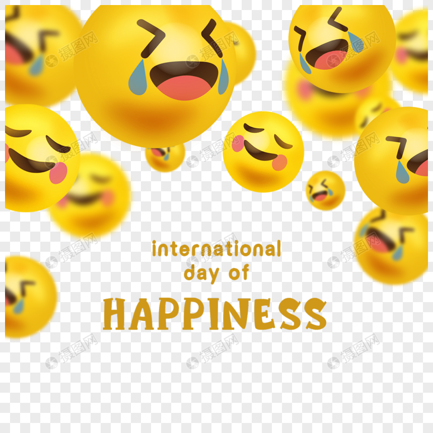 黄色国际幸福日图片
