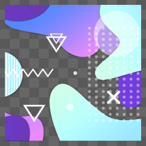 多种动态几何彩色抽象孟菲斯边框图片