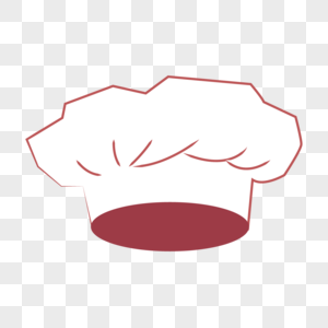 红色线条可爱卡通厨师帽子图片