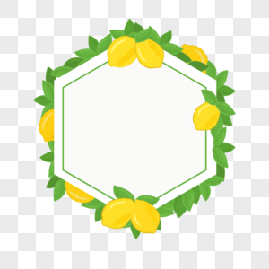 美丽的六边形创意柠檬边框图片