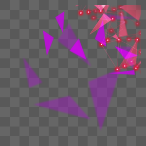 紫色三角形红色光点光效科技边框图片