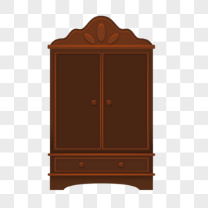 关着门的棕色木质柜子图片