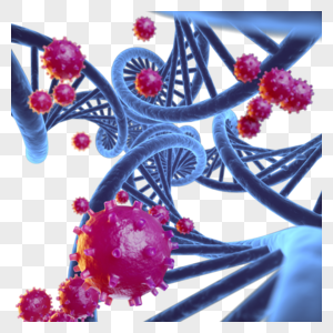 红蓝新型冠状和dna图片