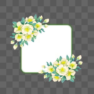 方形茉莉花卉边框图片