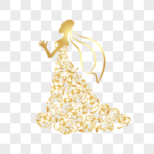 新娘抽象金色婚纱光效图片