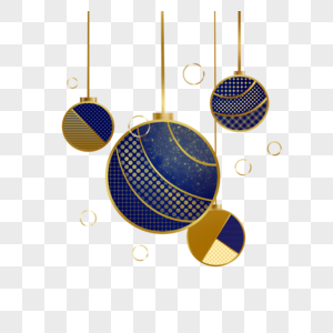 圣诞节装饰球抽象几何图形金色图片