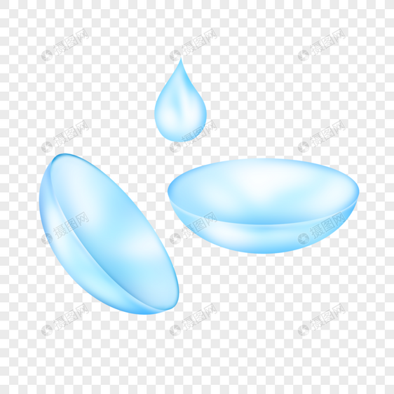 隐形眼镜写实的浅蓝色水滴图片