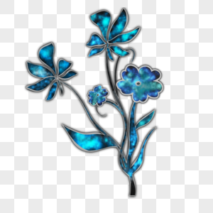 花卉蓝色水晶亮晶晶叶子图片