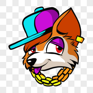 狐狸波普风格帽子紫色图片
