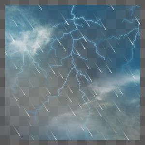 雷雨天气蓝色光效抽象图片