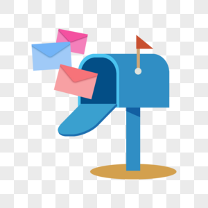 邮箱电子邮件概念扁平风格蓝色图片