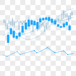 股票k线图上升趋势证券市场投资蓝色蜡烛图图片