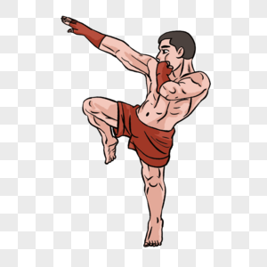 泰拳卡通运动人物图片