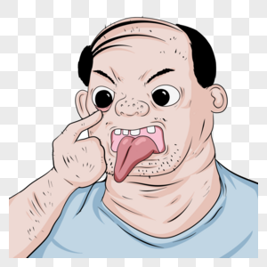 男人丑陋吐舌头卡通图片