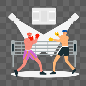 拳击运动彩色拳套人物插画图片