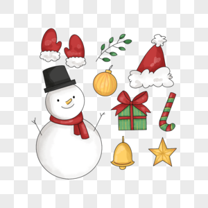 圣诞节雪人水彩组图图片