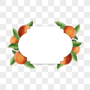 橙子水果新鲜美味边框图片
