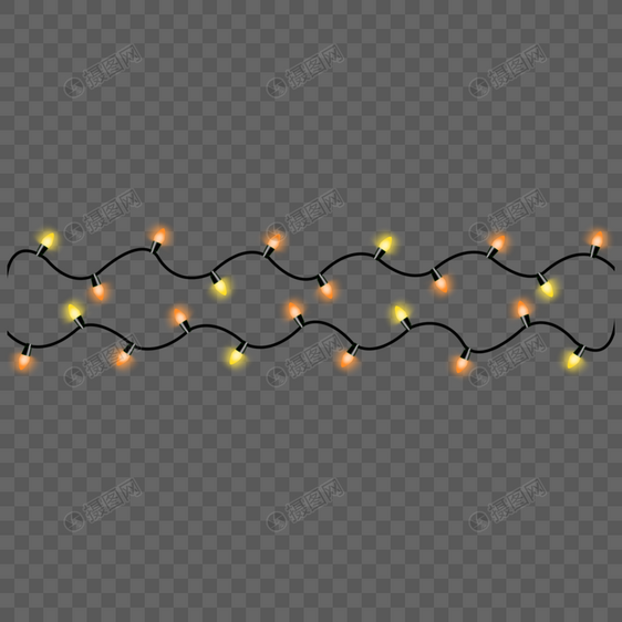 圣诞灯串组合创意黄色图片