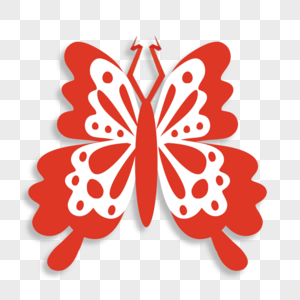 蝴蝶折纸手工红色蝴蝶几何图案图片