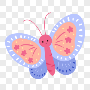 蝴蝶卡通可爱粉色图片