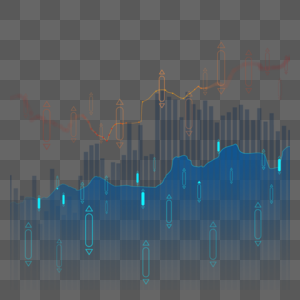 股票市场走势图折线柱状分析高清图片