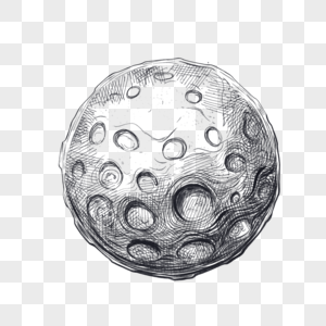 素描雕刻风格月亮月球图片