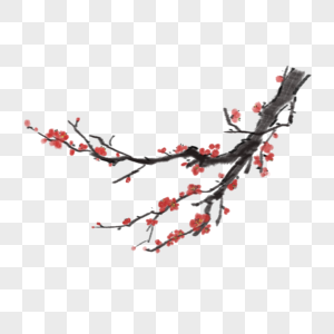 水墨风格新年梅花树枝图片