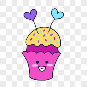 蓝紫色系生日组合爱心糖果纸杯蛋糕图片