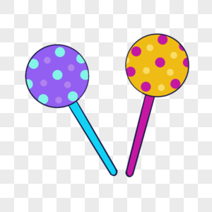 蓝紫色系生日组合圆点花纹棒棒糖图片