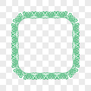 绿色可爱方形蕾丝边框图片