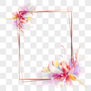 多彩创意花瓣花卉光效抽象边框图片