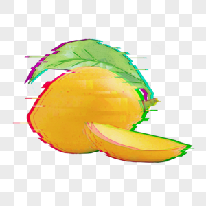 黄色芒果水果低聚合样式图片