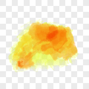橙黄色抽象水彩不规则形状水彩污渍图片