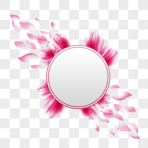 粉色光效抽象花卉边框图片