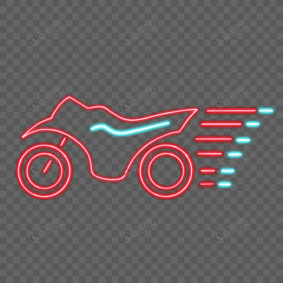 霓虹运动摩托车标志图片